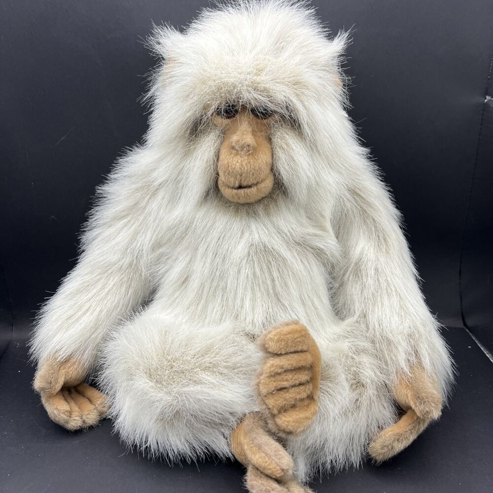 Hansa Salem Macaque Plush 10”-13” Realistic Monkey Stuffed Animal EUC 1999 VTG